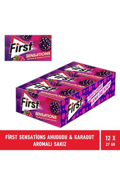 First Sensations Ahududu & Karadut Aromalı Sakız 27 gr - 12 Adet - 2