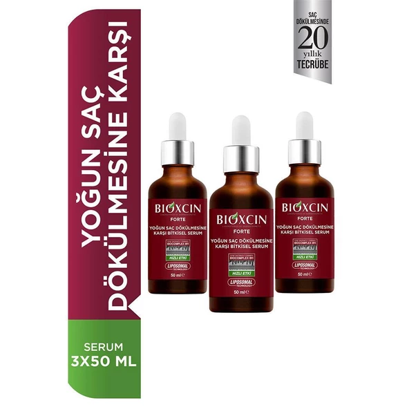 Bioxcin Forte Saç Dökülmelerine Karşı Serum 3x50ml - Resim 2