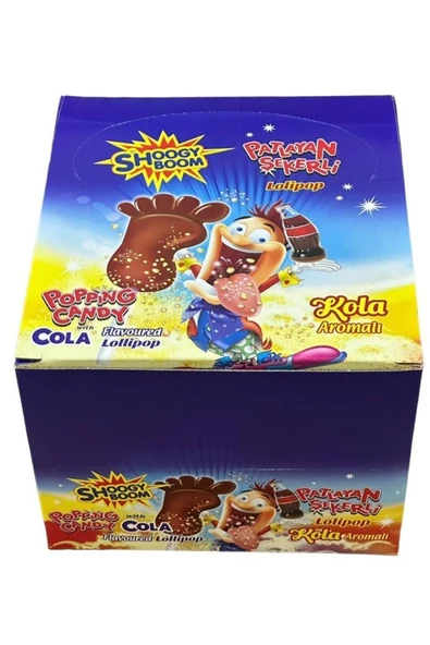 Hleks Patlayan Şekerli Ayak Lolipop Colalı 12 Gr 48'li - 2