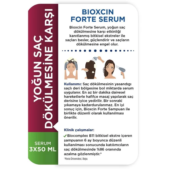 Bioxcin Forte Saç Dökülmelerine Karşı Serum 3x50ml - Resim 4