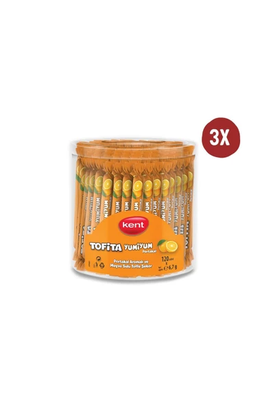 KENT Tofita Yumiyum Portakal 120'li Kavanoz - 3'lü Paket