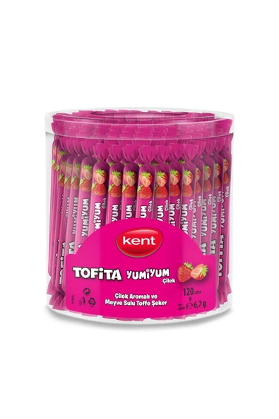 KENT Tofita Yumiyum Çilekli 120'li Kavanoz - 2 Adet - 2