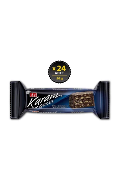 Eti Karam Gurme Bitter Çikolatalı Gofret 50 g x 24 Adet