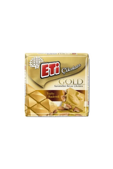 CIKOLATA Eti Çikolata Tuzlu Bademli Karamelize Beyaz Kare Çikolata 60 G ( 10 Adet )