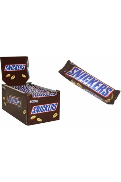 Snickers Bar Çikolata 50 Gr 24 Adet Kargo Dahil