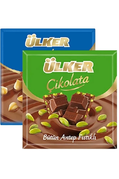 Ülker Kare Çikolata Fındıklı-antep Fıstıklı 2 'li