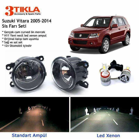 Suzuki Vitara 2005-2014 Beyaz Led Xenon Sis Farı Seti