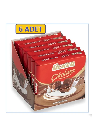 Ülker Sütlü Kare Çikolata 60 gr X 6 Adet