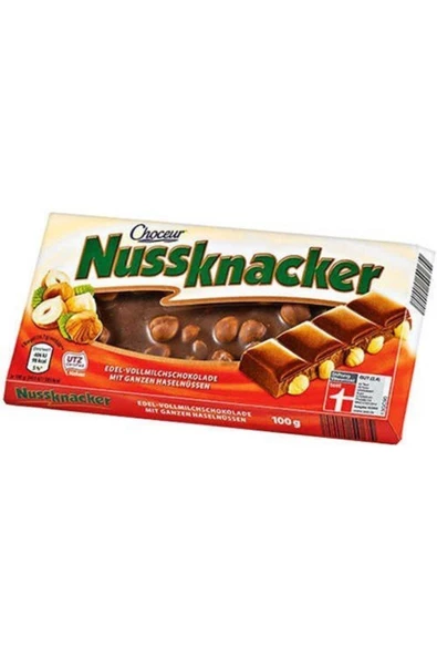 Choceur 2 Paket Nussknacker Yeni Üretim Bütün Fındıklı Çikolata 100g Orijinal Alman Çikolatası