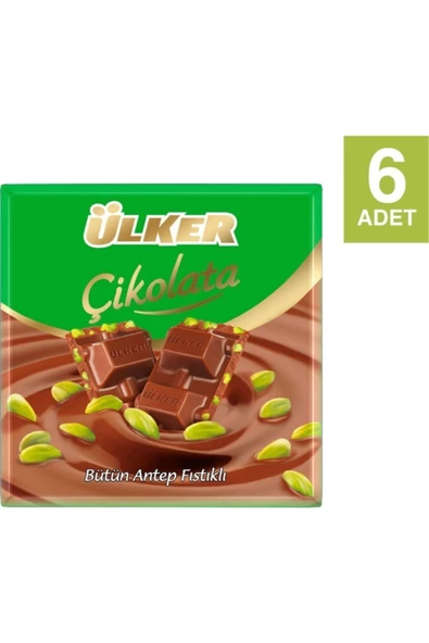 Ülker Çikolata Fıstıklı Kare 70 Gr X 6 Adet