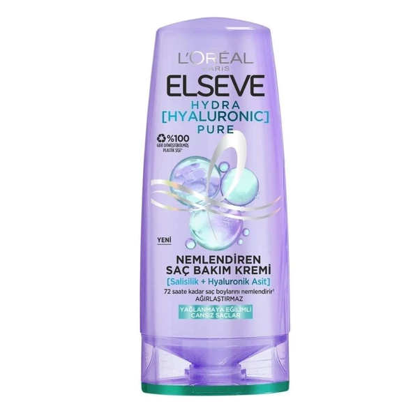 Elseve Hydra [hyaluronic] Pure Salisilik Asit Içeren Yağlanma Karşıtı Nemlendirici Saç Kremi 250ml