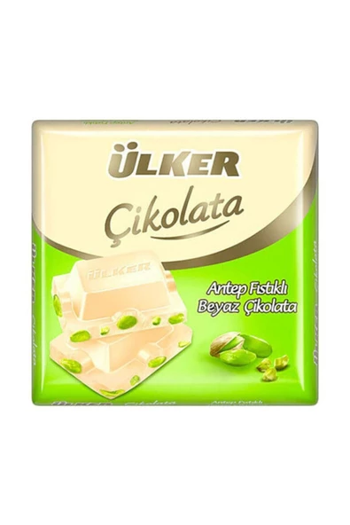 Ülker Beyaz Antep Fıstıklı Kare Çikolata 65 Gr X 1 Adet