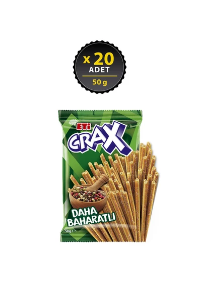 Eti Crax Baharatli Çubuk Kraker 50 g x 20 Adet