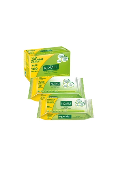 Komili Islak Havlu Mendil 3x60'lı - 2