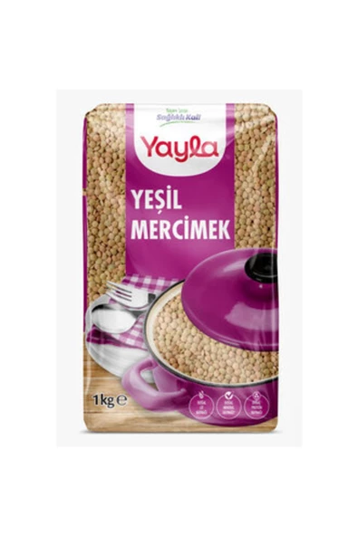 Yayla Yeşil Mercimek 1 Kg ( 4 Adet )