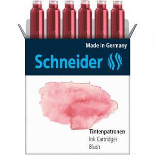 SCHNEIDER DOLMAKALEM KARTUSU PASTEL KIRMIZI 6LI