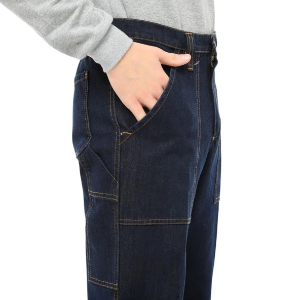 Şensel, Reflektörlü Kışlık Kot İş Pantolonu, Lacivert -82E445- - 5