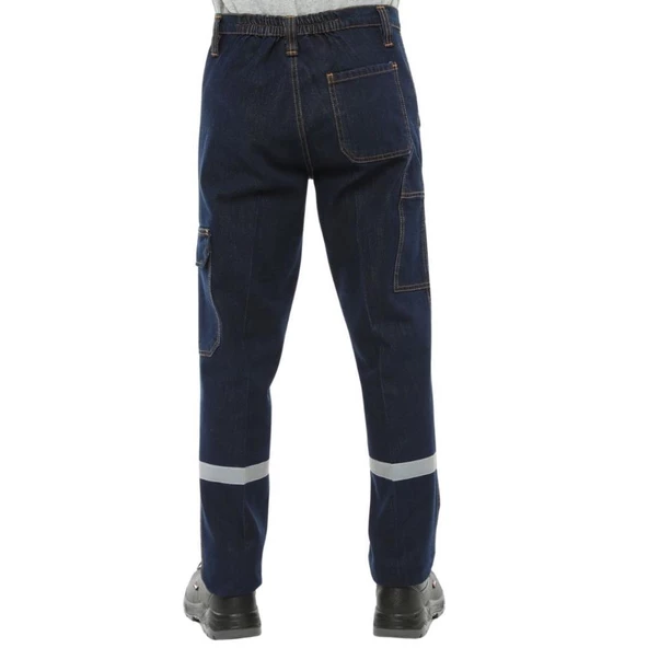 Şensel, Reflektörlü Kışlık Kot İş Pantolonu, Lacivert -82E445- - 4