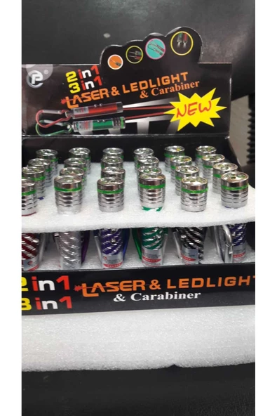 Atlas Shop 3 Fonksiyonlu Kırmızı Beyaz Işıklı Led Lazer Kedi Köpek Oyuncak Anahtarlık 2 ADET