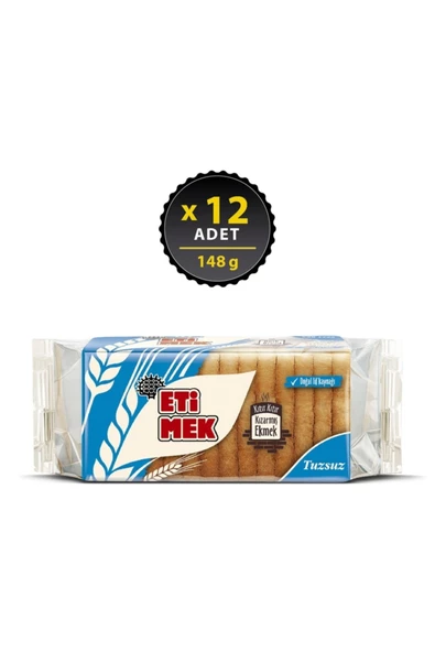 Eti Etimek Tuzsuz Kızarmış Ekmek 148 g x 12 Adet