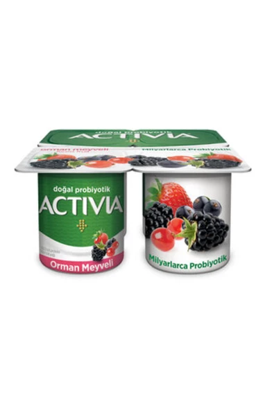 Activia Doğal Probiyotik Orman Meyveli Yoğurt 4X100 G ( ACTİVİA ÇİLEKLİ 4 * 100 GRAM HEDİYE )