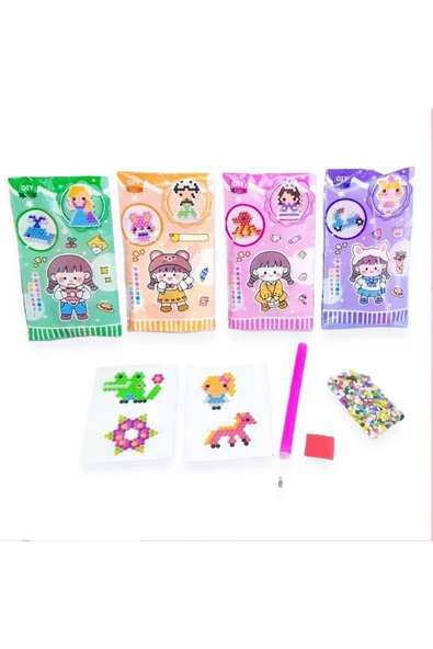 BURCU özel kalemi ile tek tek yapıştırmalı puzzle eğitici eğlenceli sticker giydirmeli etiket 2 paket - 4