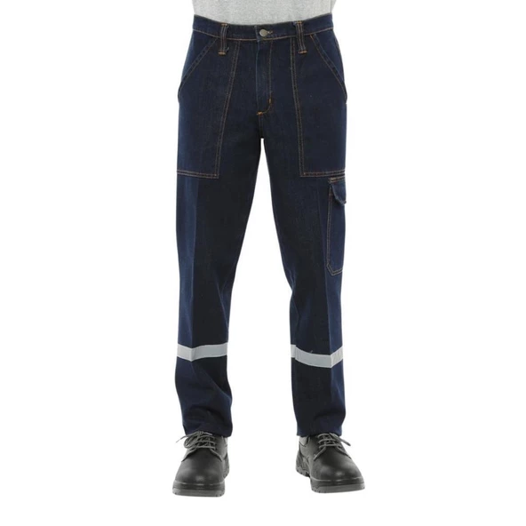 Şensel, Reflektörlü Kışlık Kot İş Pantolonu, Lacivert -82E445- - 2