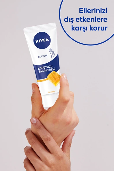 NIVEA Koruyucu El Bakım Kremi Bal Mumu 75ml, Nemlendirici, Yumuşak Cilt, Yağlı His Bırakmaz, Gül Kokusu - 3