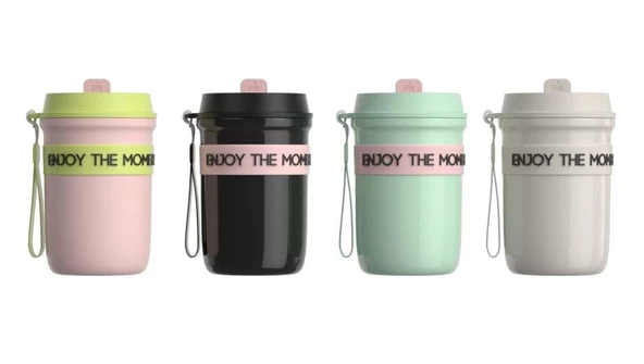 Shotay Strow Çelik Termos Mug 410Ml Krem - 6
