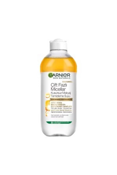 Garnier (MİNİ PAMUK HEDİYE ) Garnier Çift Fazlı Micellar Kusursuz Makyaj Temizleme Suyu 400 Ml ( 1 ADET )