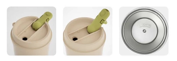 Shotay Strow Çelik Termos Mug 410Ml Krem - 4