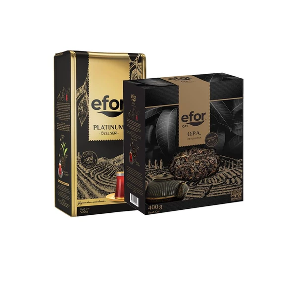 Efor Çay Platinum 500 gr - Efor Opa Ceylon 400 gr Dökme Çay-Set