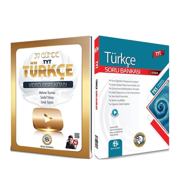 Bilgi Sarmal TYT Türkçe 39 Günde Video Ders Kitabı ve Soru Bankası Seti 2 Kitap