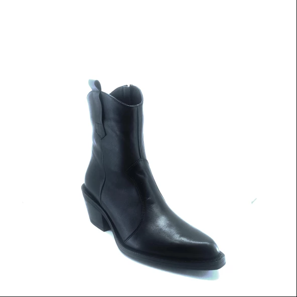 Janestt Kadın Hakiki Deri Western Kovboy Fermuarlı Bot 108-460 - 2
