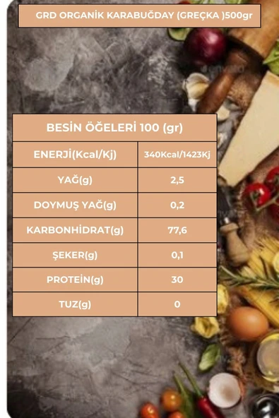 GRD ORGANİK GREÇKA 500 GR: Anadolu'dan Gelen Glutensiz Güç, Sofranıza Sağlık! - 6