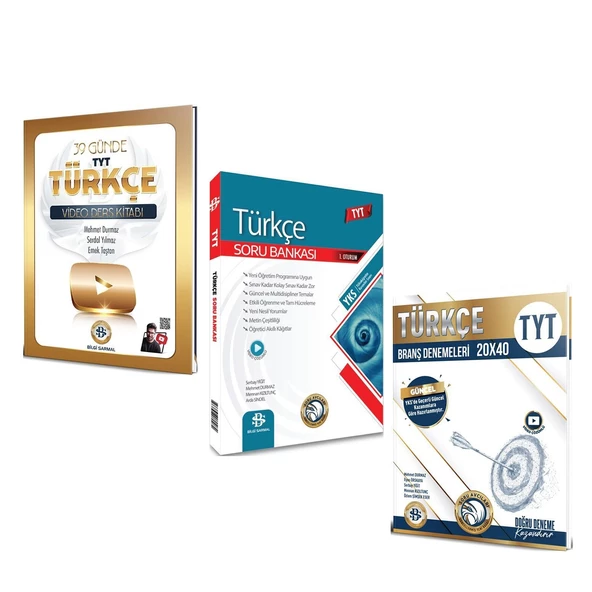 Bilgi Sarmal TYT Türkçe 39 Günde Video Ders Kitabı Soru Bankası ve Deneme Seti 3 Kitap