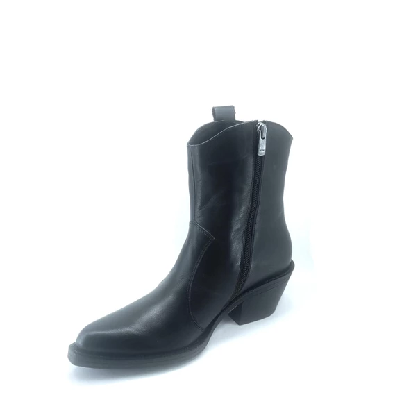 Janestt Kadın Hakiki Deri Western Kovboy Fermuarlı Bot 108-460 - 4