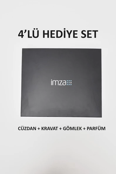 Beyaz Gömlek Slim Fit, Kravat, Cüzdan, Parfüm 4'lü Set, Damat Bohçası, Hediye Seti, Düğün Set - 7