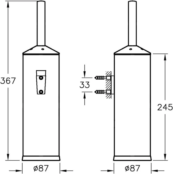 VitrA Arkitekta Tuvalet Fırçalığı, Duvardan, Parlak Paslanmaz Çelik A44287 - 2