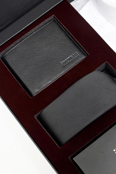 Beyaz Gömlek Slim Fit, Kravat, Cüzdan, Parfüm 4'lü Set, Damat Bohçası, Hediye Seti, Düğün Set - 3