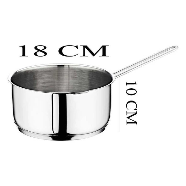 Oms Çelik Kaçerola 18 CM Sütlük/Sosluk - 3