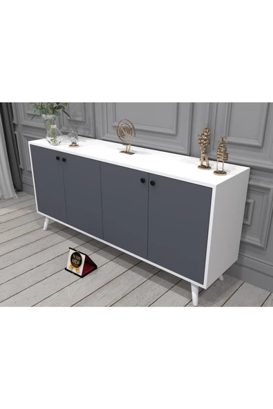KONAK EV EŞYALARI Espino Konsol,TV Ünitesi,Dekoratif Dolap,Vitrin,%100 MDF,Kolay Kurulum - 3