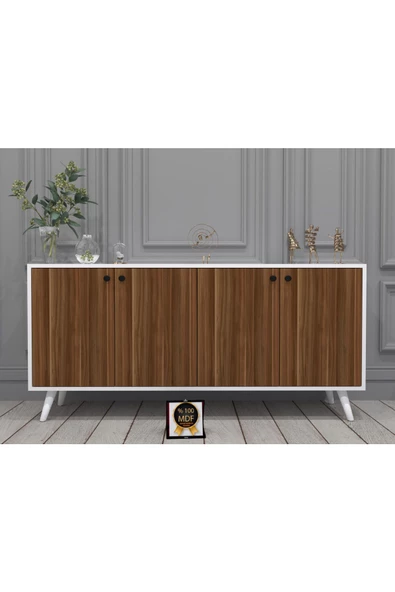 KONAK EV EŞYALARI Espino Konsol,TV Ünitesi,Dekoratif Dolap,Vitrin,%100 MDF,Kolay Kurulum