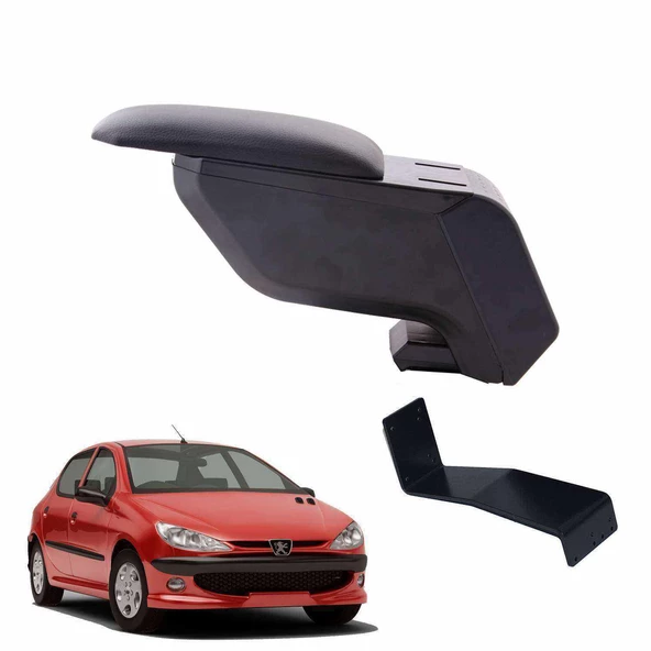 Peugeot 206 1998 Delmesiz Çelik Ayaklı Siyah Kolçak Kol Dayama