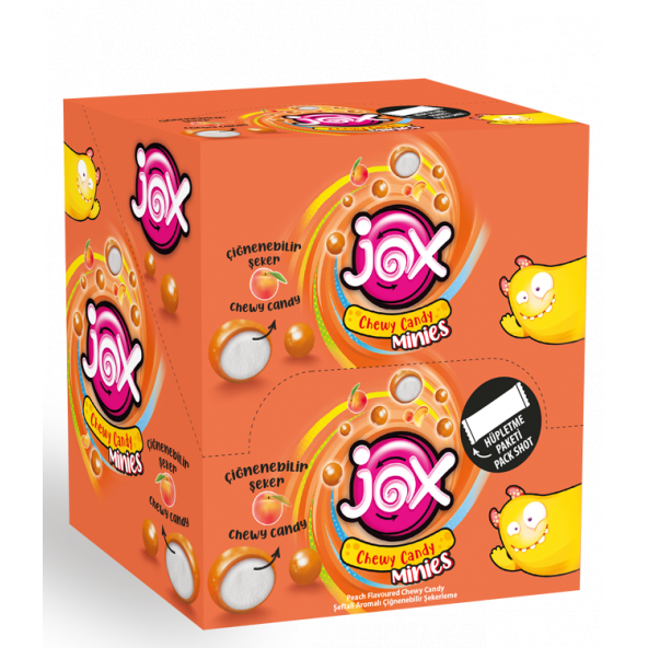 JOX MINIES ŞEFTALİ Şeftali Aromalı Çiğnenebilir Draje Şekerleme (10 gr x 24 adet) - 2