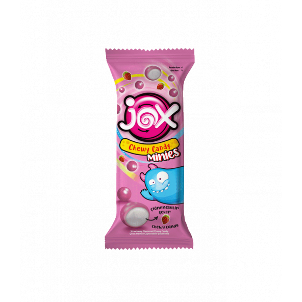 JOX MINIES ÇİLEK Çilek Aromalı Çiğnenebilir Draje Şekerleme (10 gr x 24 adet) - 3