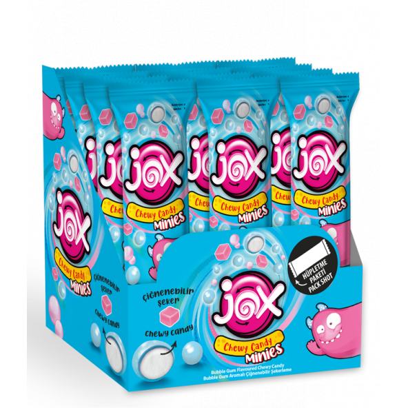 JOX MINIES BUBBLE GUM Bubble Gum Aromalı Çiğnenebilir Draje Şekerleme (10 gr x 24 adet) - 4