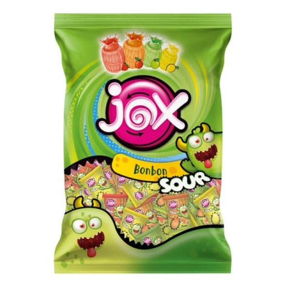 JOX SOUR Meyve Aromalı Sıvı Dolgulu Ekşili Bonbon Şekerleme (5 gr x 200 adet)