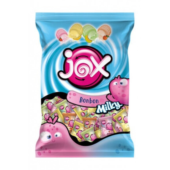 JOX MILKY Meyve ve Süt Aromalı Sıvı Dolgulu Bonbon Şekerleme (5 gr x 200 adet)