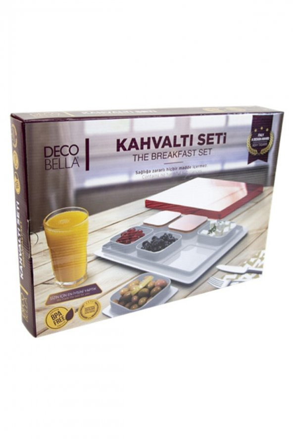 Beyaz Kırmızı Kapaklı Kahvaltılık Seti 6 Adet - 5
